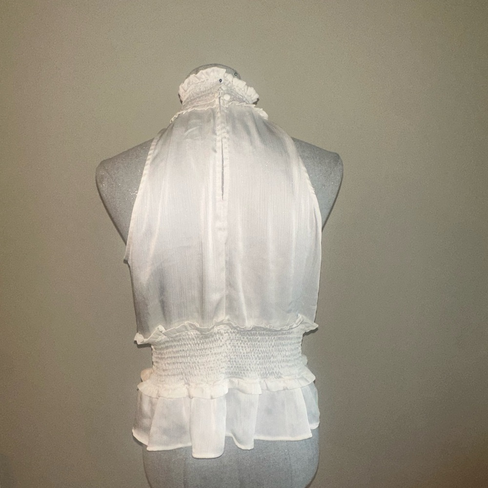White Ruffle Collar Blouse - Picture 2 of 3